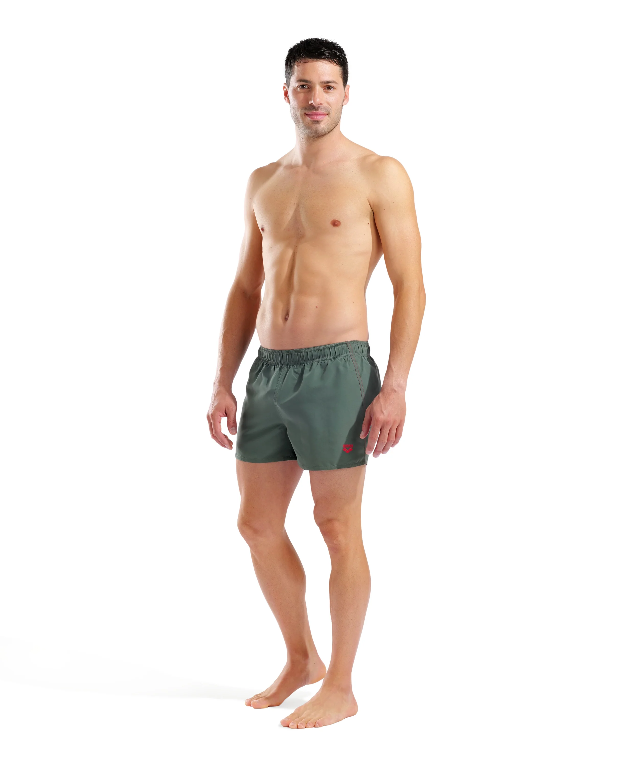 X-Shorts de playa arena para hombre Fundamentals R - Salvia/Rojo - Image 3