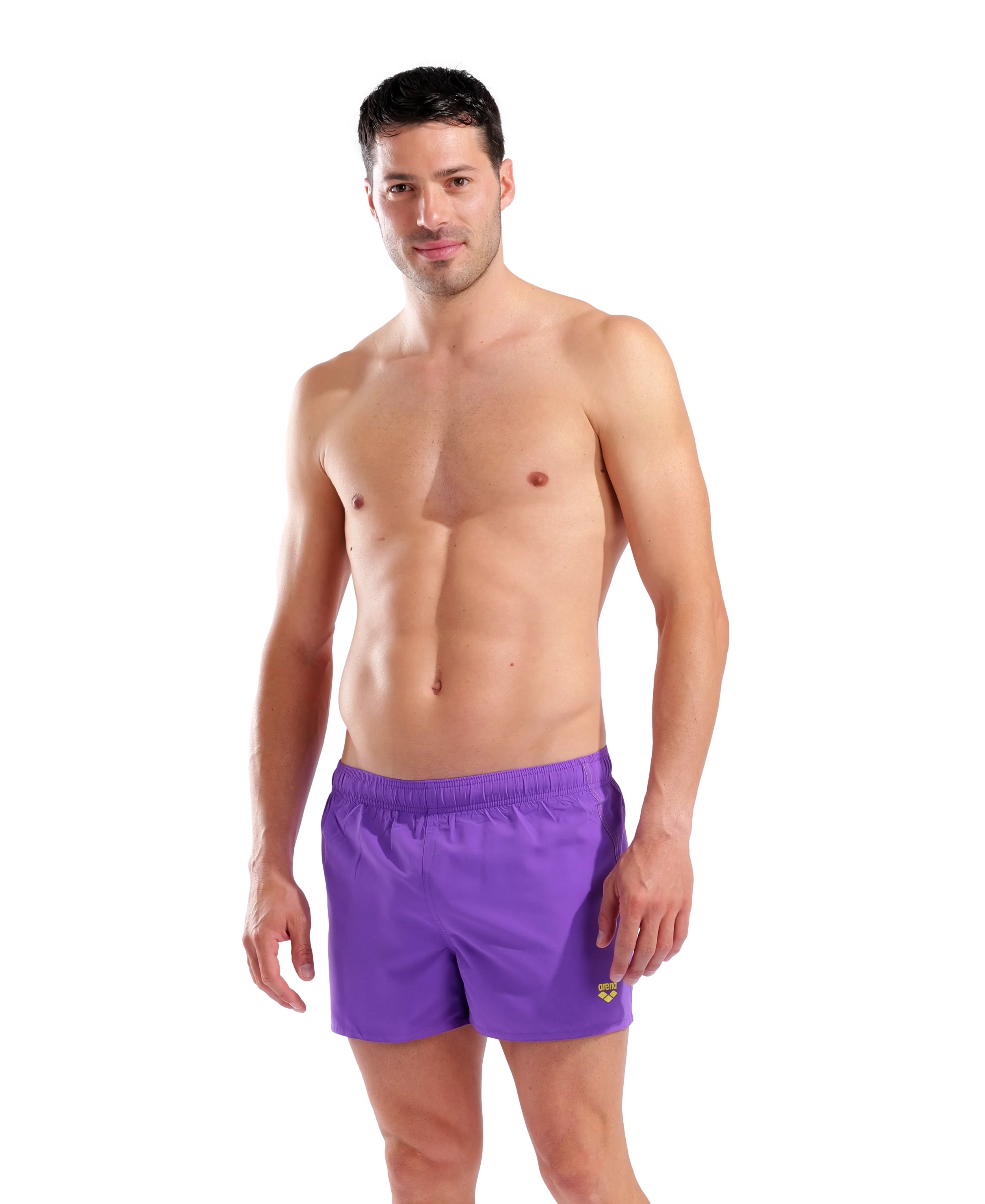 X-Shorts de playa arena para hombre Fundamentals R - Violeta/Amarillo - Image 4